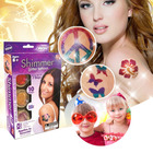 Shimmer Glitter Temporary Tattoos Party Art Kit with Brush