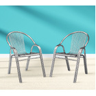 Set of 2 Superb Full 304 Stainless Steel Chairs 