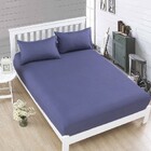 Luxe Home 3-Piece Bed Set Fitted Sheet and Pillowcases - Queen Size 150cm (Indigo)