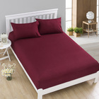 Luxe Home 3 Piece Bedding Set Fitted Sheet and Pillowcases - Queen Size 150cm (Maroon)