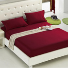 Luxe Home 3-Piece Bed Set Fitted Sheet and Pillowcases - King Size 180cm (Maroon)