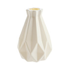 Flower Vase Ceramic Look Plastic Vase (White)