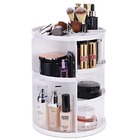 360 Degree Rotating Jewellery Cosmetic Makeup Shelf Organizer (White)