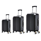 3 Piece Deluxe Ultra Light Tough Luggage Suitcase Set (Jet Black) (28", 24", 20")
