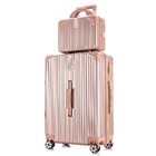 2-Piece Ultra Light Tough Standard Cabin Luggage Suitcase Set (Rose Gold)