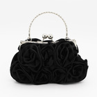 Deluxe Rose Ladies Event Evening Purse Bag (Black)