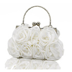 Deluxe Rose Ladies Event Evening Purse Bag (White)