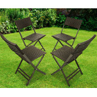 4 x Alfresco Rattan Wicker Folding Outdoor Chairs