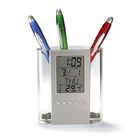 2 x Digital Calendar Pen Holder Alarm Clocks