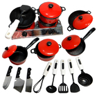 Kitchen Pots Pans Utensil Stove Cooking Play Toy 13PC Set