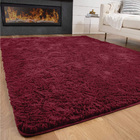 Large Soft Shag Rug Carpet Mat (Wine, 230 x 160)
