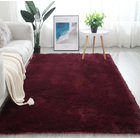 Plush Shag Rug Carpet Mat (Wine, 120 x 160 cm)