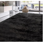 4m Extra Large Soft Shag Rug Carpet Mat (Black, 200 x 400cm)