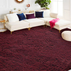 XL Extra Large Soft Shag Rug Carpet Mat (Wine, 300 x 200)
