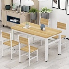 5 x Piece Set Bliss Large Wood & Steel Dining Table Chairs (Oak & White)