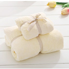 2PCS Set Luxury Soft Fleece Bath Towels/Blankets (Cream)