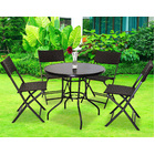 Alfresco 5 Piece Outdoor Setting (4 Rattan Chairs & Round Table)