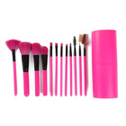 12PC Luxe Pink Professional Makeup Brush Set with Case