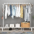 Large Extra Wide Coat Hanging Stand Wardrobe Clothes Hanger Rack (White)