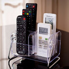 Deluxe Clear Acrylic Remote Control Holder 6 Storage Shelf