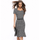 Status Office Patterned Dress with Belt
