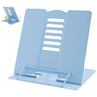 Adjustable Book Stand Portable Reading Rest Metal Holder (Blue)