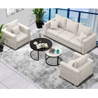 3-Piece Living Room Set Paradise Sofa Lounge Suite (Ivory)