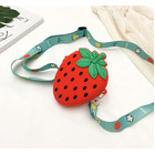 Lovely Girls Cute Strawberry Silicone Crossbody Bag