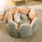 Cactus Flower Petal Shaped Pet Bed Comfy Cat Dog Nest (Grey, 40cm)