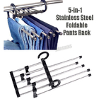 5-in-1 Stainless Steel Retractable Pants Clothes Organizer Hanger Rack