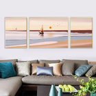 3-Pieces Set Paintings Oceanscape Aluminium Framed Canvas Wall Art