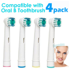 4 x Tooth Brush Heads - Oral-B Compatible (1 Package) 