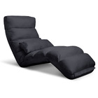 Varossa Chaise Lounge Recliner Chair Sofa Bed (Black)