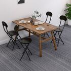 5-Piece Set Apollo Wood and Steel Dining Table & Folding Chairs (Walnut & Black)