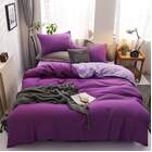 Luxe Home 4 Piece Quilt Cover Bedding Set (Purple & Lilac) - Queen Size