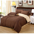 Luxe Home 4 Piece Quilt Cover Bedding Set (Chocolate & Cream) - Queen Size