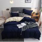 Luxe Home 4 Piece Quilt Cover Bedding Set (Navy & Cream) - Double Size