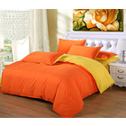Luxe Home 4 Piece Quilt Cover Bedding Set (Hot Orange & Yellow) - Queen Size