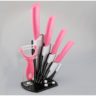 6 Piece Ceramic Knife Set Kitchen Knives Ultra Sharp Blades Pink