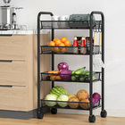 4 Tier Steel Multipurpose Storage Shelf/ Kitchen Service Trolley 