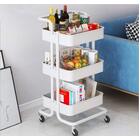 3-Tier Multipurpose Storage Shelf  Kitchen/Bathroom/Nursery Cart with Handle & Wheels