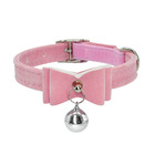 Cute Kitten Bow Cat Collar Pet Adjustable Bowtie Bell (Pink)