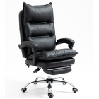 Chieftain Plush Deluxe Executive Reclining Office Chair with Foot Rest (Black)