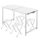 5-Piece Outdoor Camp Setting Folding Table & Chairs Set  (White)
