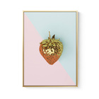 Golden Strawberry Painting Framed Canvas Wall Art - 30cm x 40cm