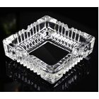 Crystal Glass Ashtray Square Shaped Tabletop Decoration 