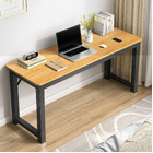  Profile Console Table Wood & Metal Narrow Desk (Oak & Black)