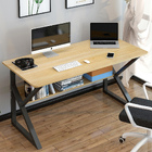 Kori Wood & Metal Computer Desk with Shelf (Oak) 