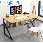 Kori Wood & Metal Computer Desk with Shelf (Oak) - Small 80cm