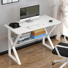 Kori Wood & Metal Computer Desk with Shelf (White) - 80cm